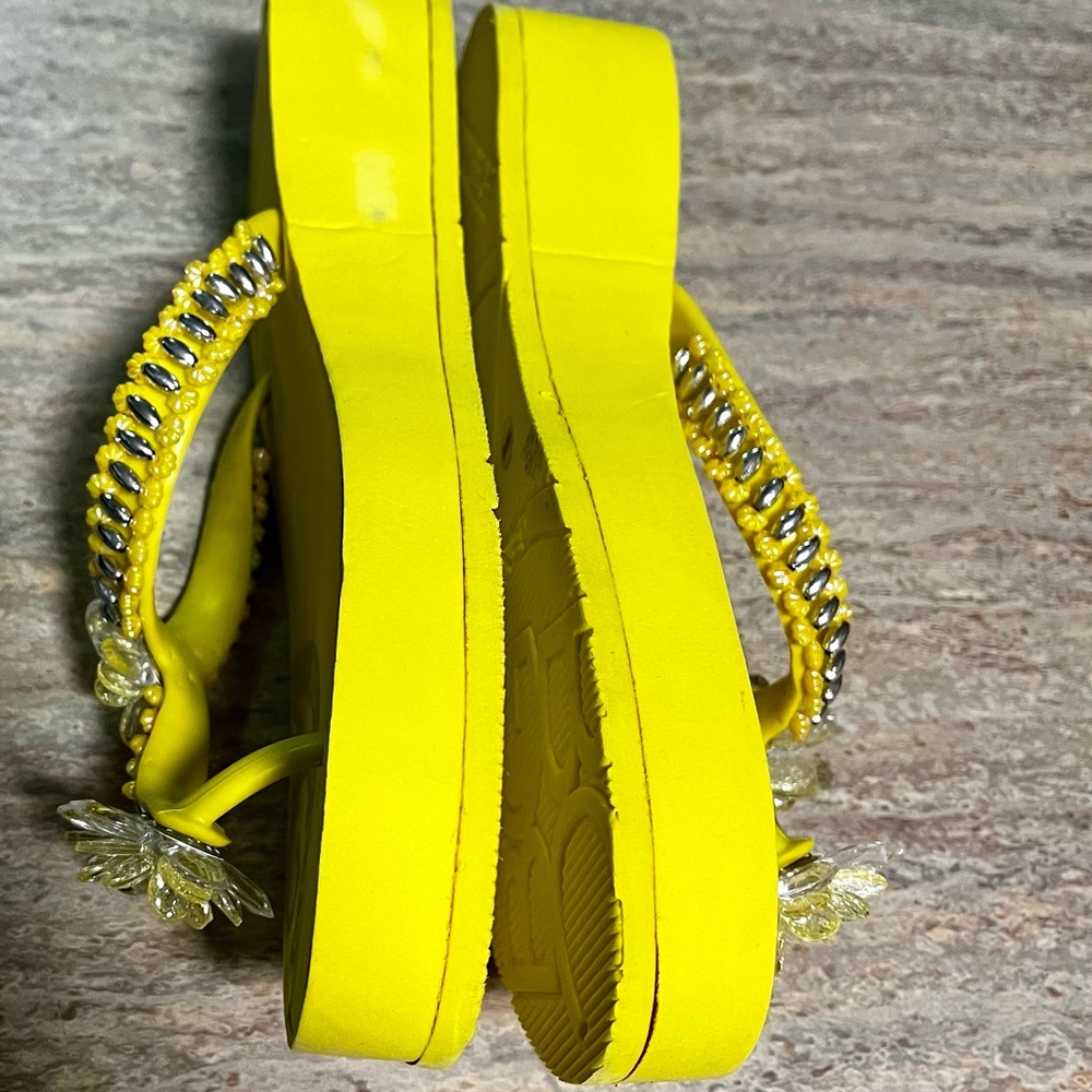 Bcbgeneration Yellow Platform Flip Flop Sandals - image 8